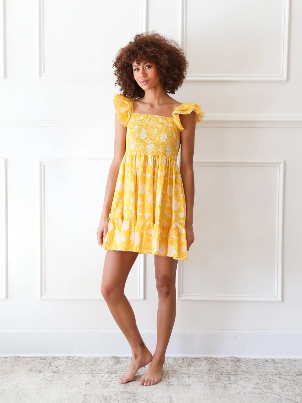 Mille Bea Dress in Yellow Zinnia Medium
